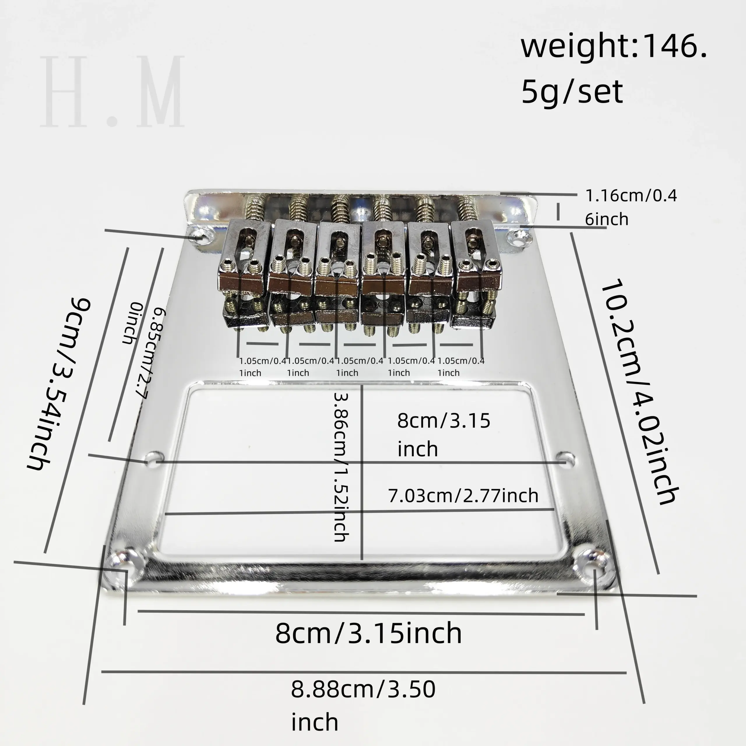 6-String Metal Electric Guitar Bridge in Silver, Gold, Black 6 6-String Metal Electric Guitar Bridge in Silver, Gold, Black - Image 6