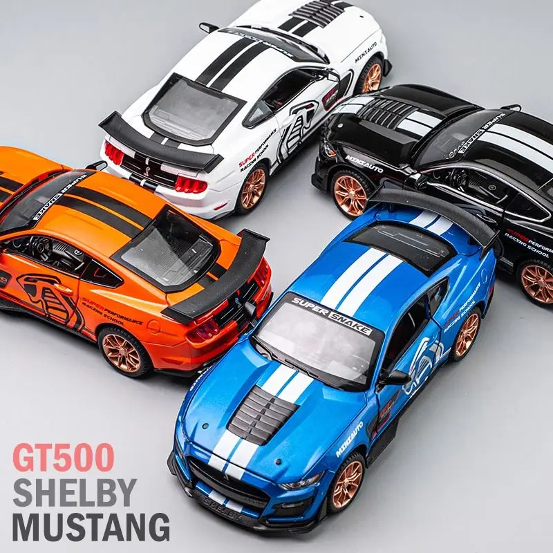 Vibrant Orange Ford Mustang GT500 Diecast Model 3 Vibrant Orange Ford Mustang GT500 Diecast Model - Image 3