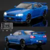 Vibrant Blue Nissan Skyline GTR R34 Model