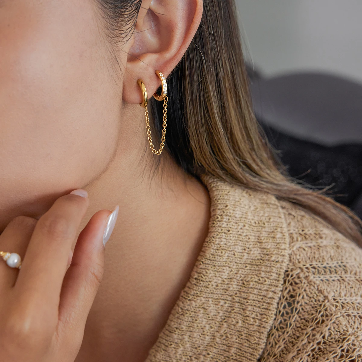 Gold-Tone Stainless Steel Clip Earrings 15mm 3 Gold-Tone Stainless Steel Clip Earrings 15mm - Image 3