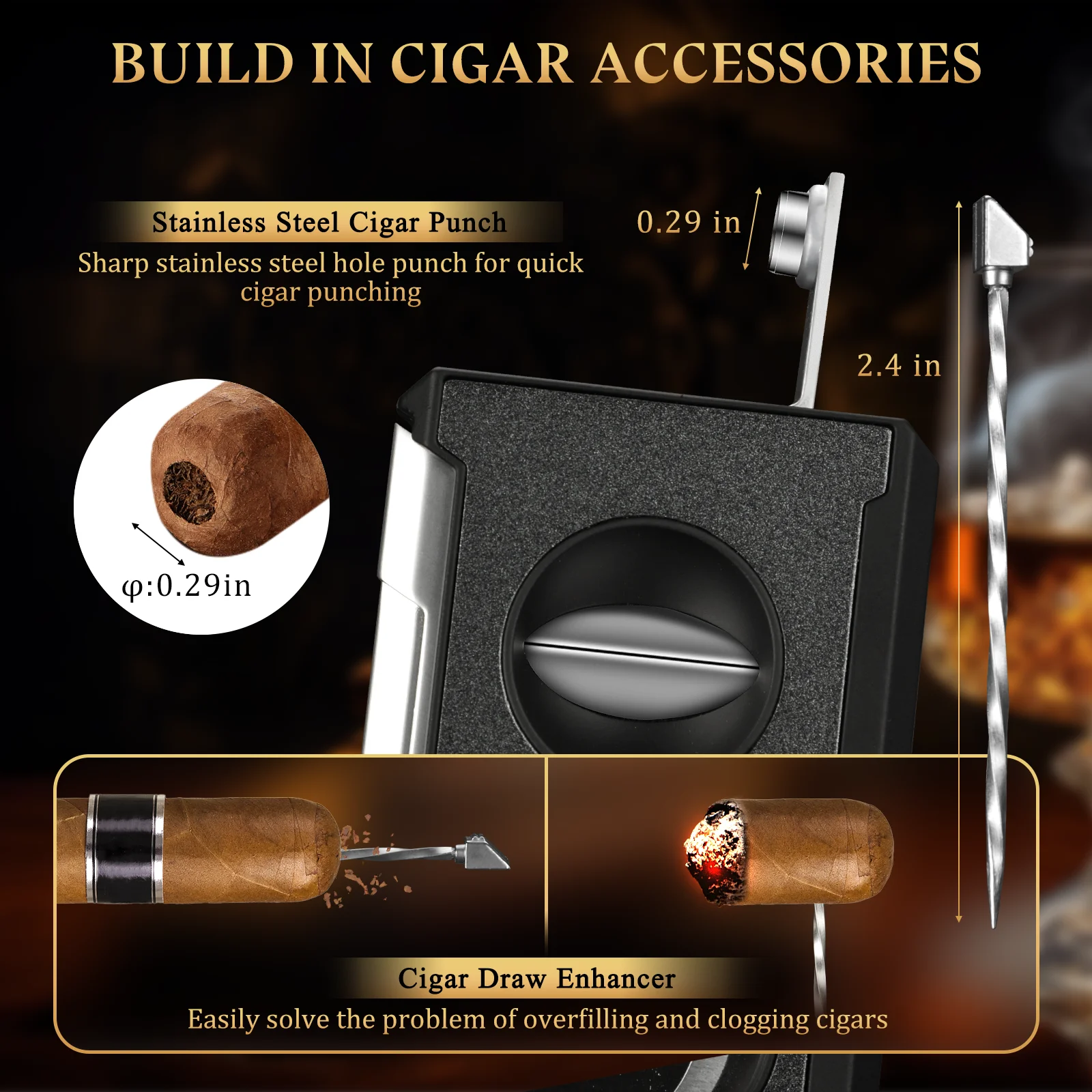 Premium Stainless Steel 4-in-1 Cigar Cutter 6 Premium Stainless Steel 4-in-1 Cigar Cutter - Image 6