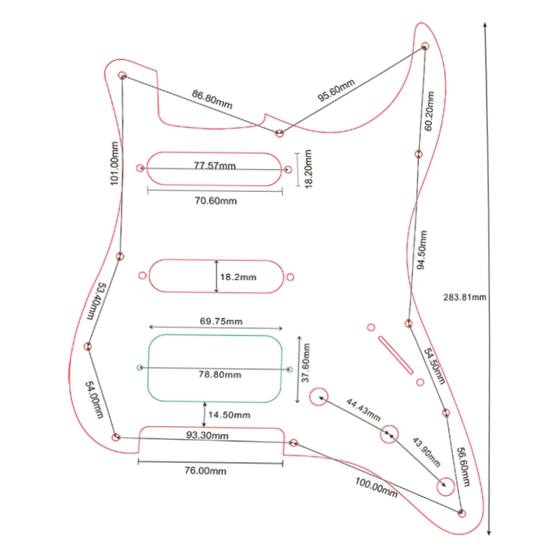 Fender Stratocaster HSS Pickguard 285x230mm 6 Fender Stratocaster HSS Pickguard 285x230mm - Image 6