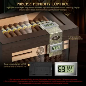 Elegant Cedar Wood Cigar Humidor with Digital Hygrometers 11 Sb0796e0354694e9f90840ff35f9e63c0u