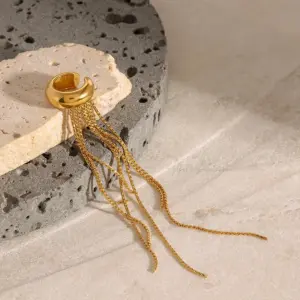 Elegant Stainless Steel Gold-Tone Clip-On Earrings 11 Sb093dba4c35e44c1a7c6400f7cdbed10b