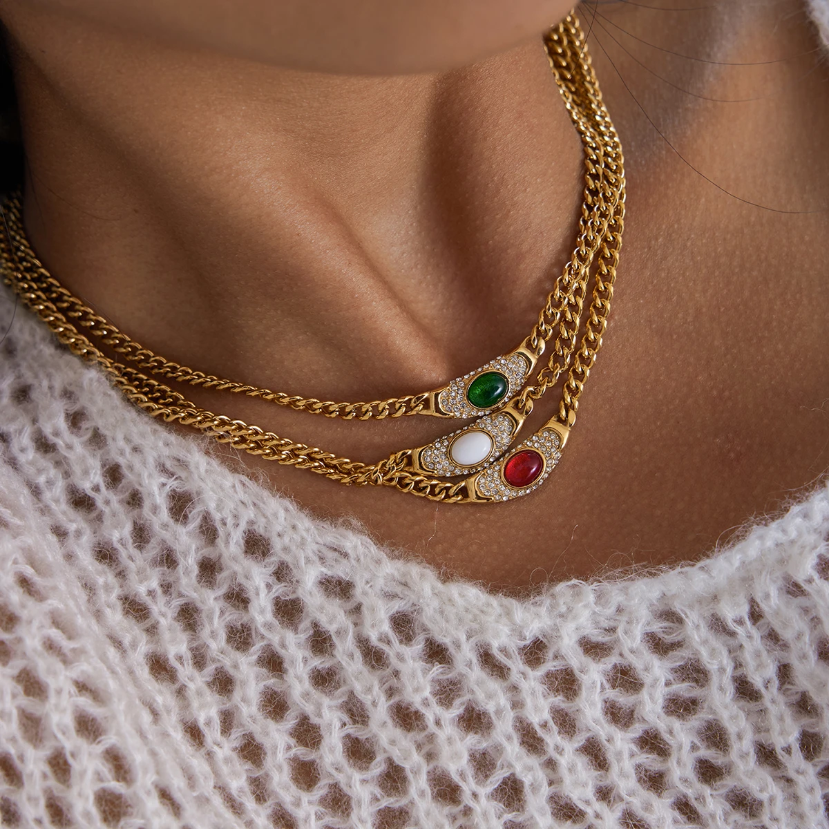 Vintage Stainless Steel Moon Pendant Necklace 2 Vintage Stainless Steel Moon Pendant Necklace - Image 2