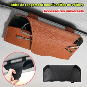 Stylish Microfiber Leather Car Glasses Holder