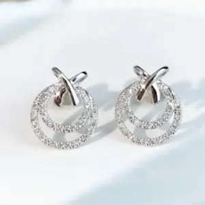 Silver Double Circle Earrings with Zircon Stones 8 Sb0ba1f4f329b48248e5d367cfa95c8d8c