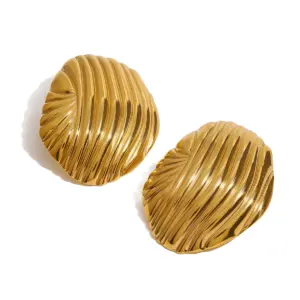 Gold Stainless Steel Circular Earrings 12 Sb1007b604fc242b9800bb4792bcaca794