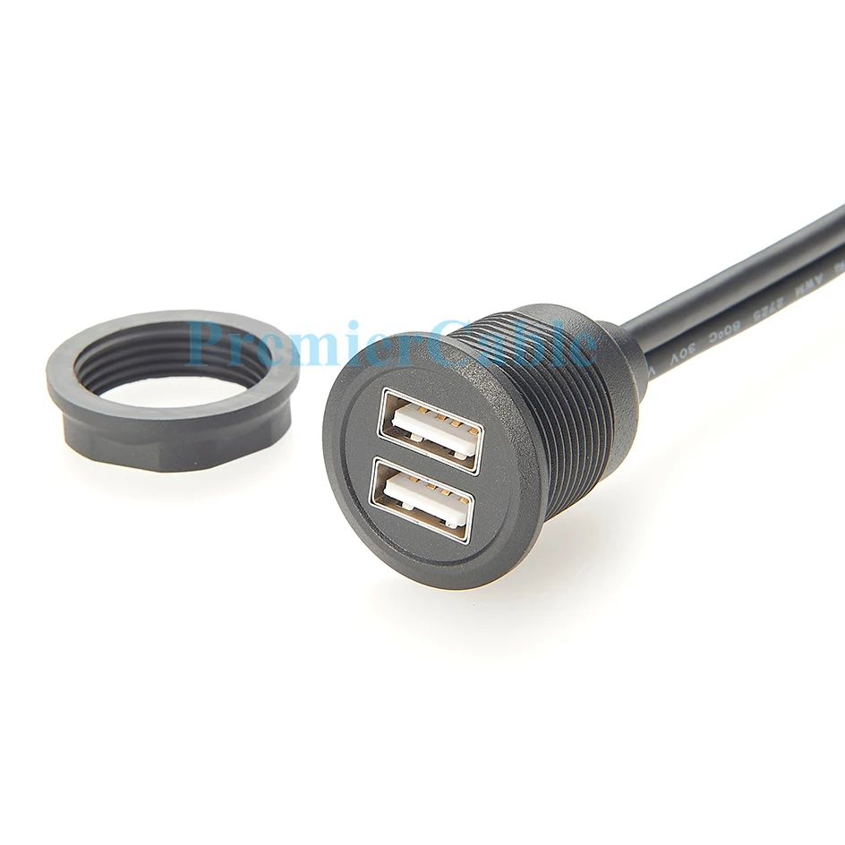 Dual USB 2.0 Extension Cable with Mounting Flange 6 Dual USB 2.0 Extension Cable with Mounting Flange - Image 6