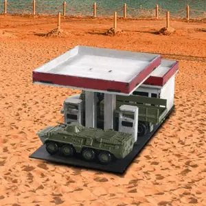 Wooden Gas Station Model Kit for Dioramas 10 Sb10570037d9c4f33962476cc913a637cI