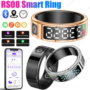 Stainless Steel Smart Ring with LED Display