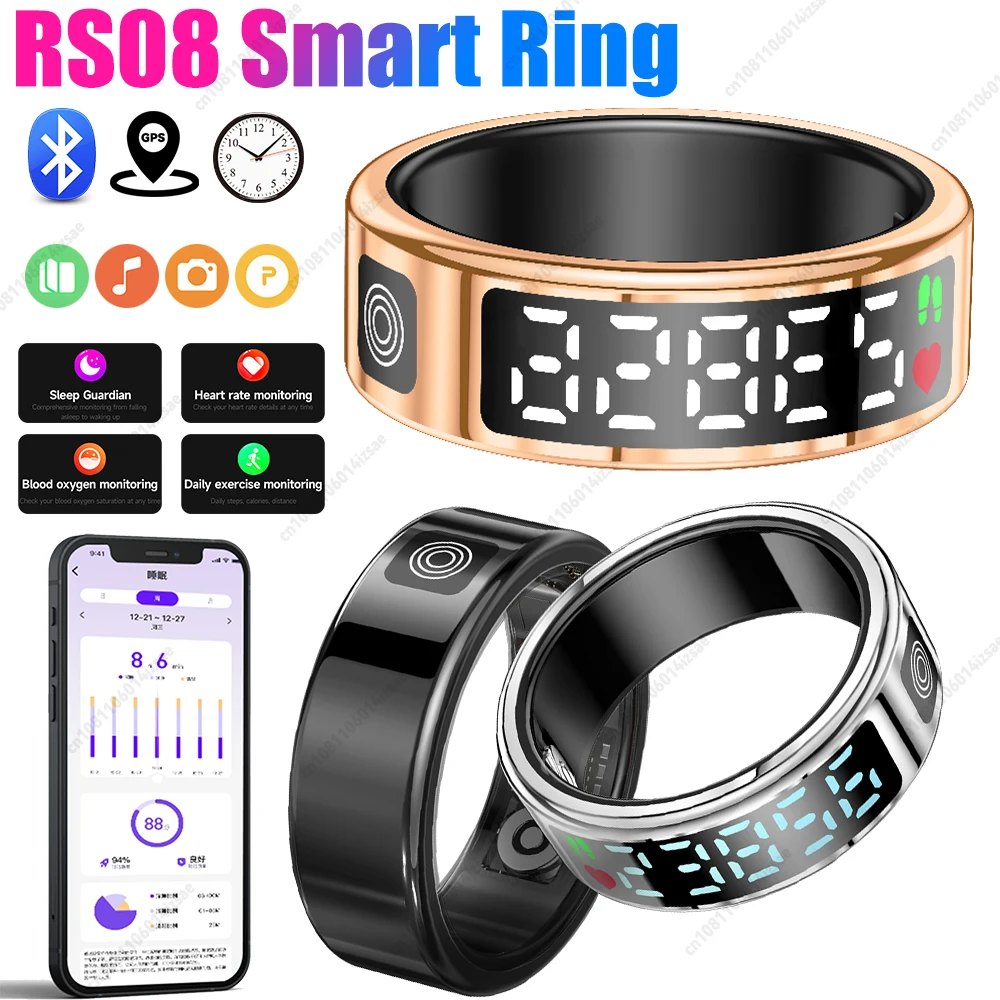 Stainless Steel Smart Ring with LED Display 1 Stainless Steel Smart Ring with LED Display