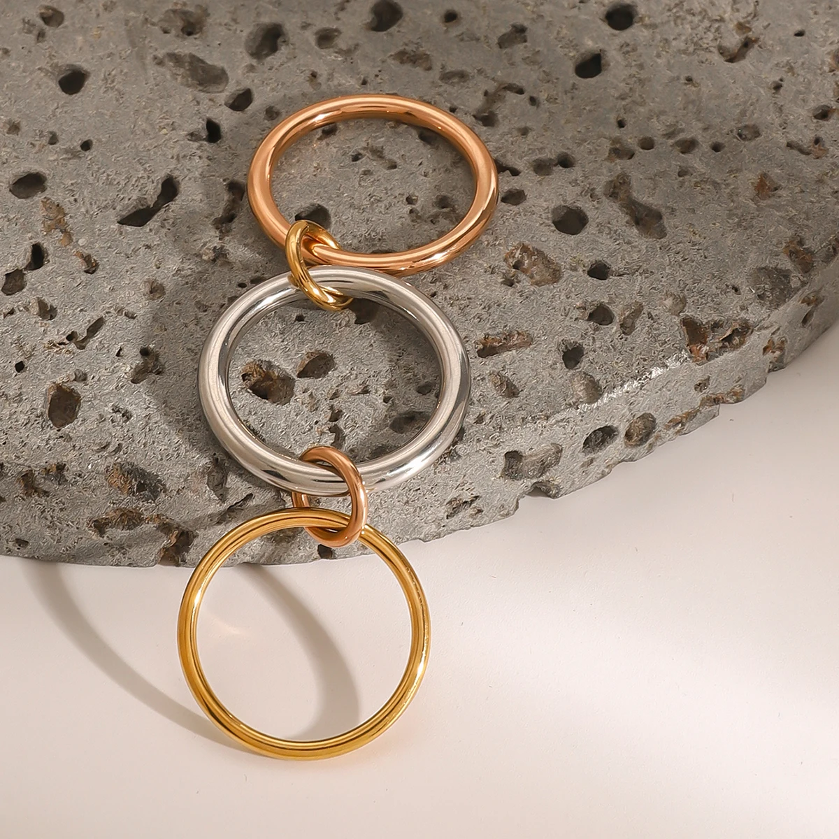 Modern Unisex Stainless Steel Multi-Layer Ring 4 Modern Unisex Stainless Steel Multi-Layer Ring - Image 4