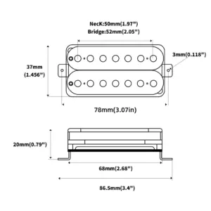 Modern Humbucker Pickup Set for Electric Guitars 13 Sb166b3f9606541b49b8851b3b1298216X
