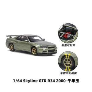 White GTR R34 Skyline 1:64 Diecast Model 12 Sb18a506c30994cd0898748f7617127e1K