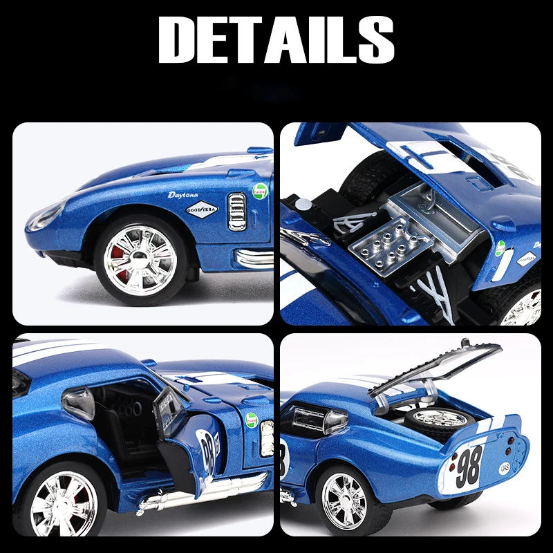 Blue Mustang Shelby Cobra Die-Cast Model 5 Blue Mustang Shelby Cobra Die-Cast Model - Image 5