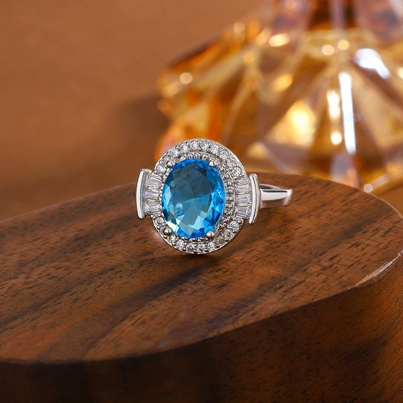 Adjustable Silver Ring with Zircon Stone 3 Adjustable Silver Ring with Zircon Stone - Image 3