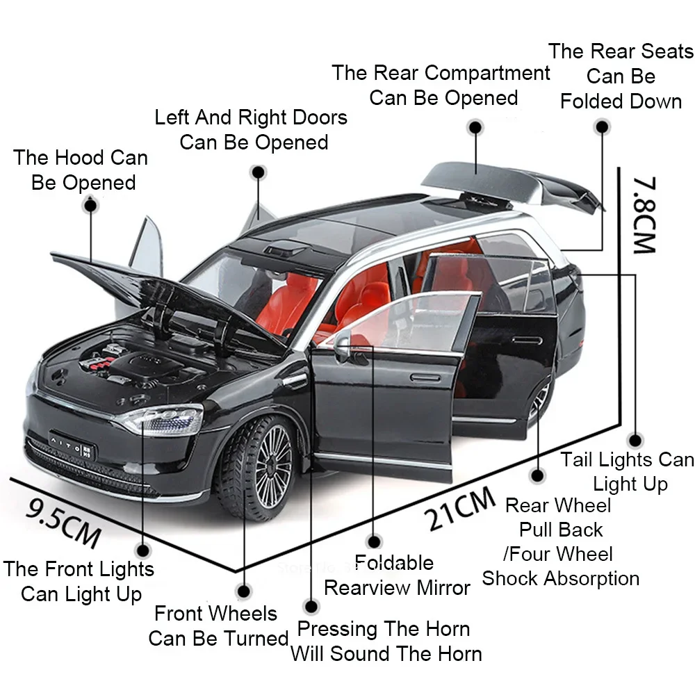 1/24 SERES AITO M9 Diecast Model Car 2 1/24 SERES AITO M9 Diecast Model Car - Image 2