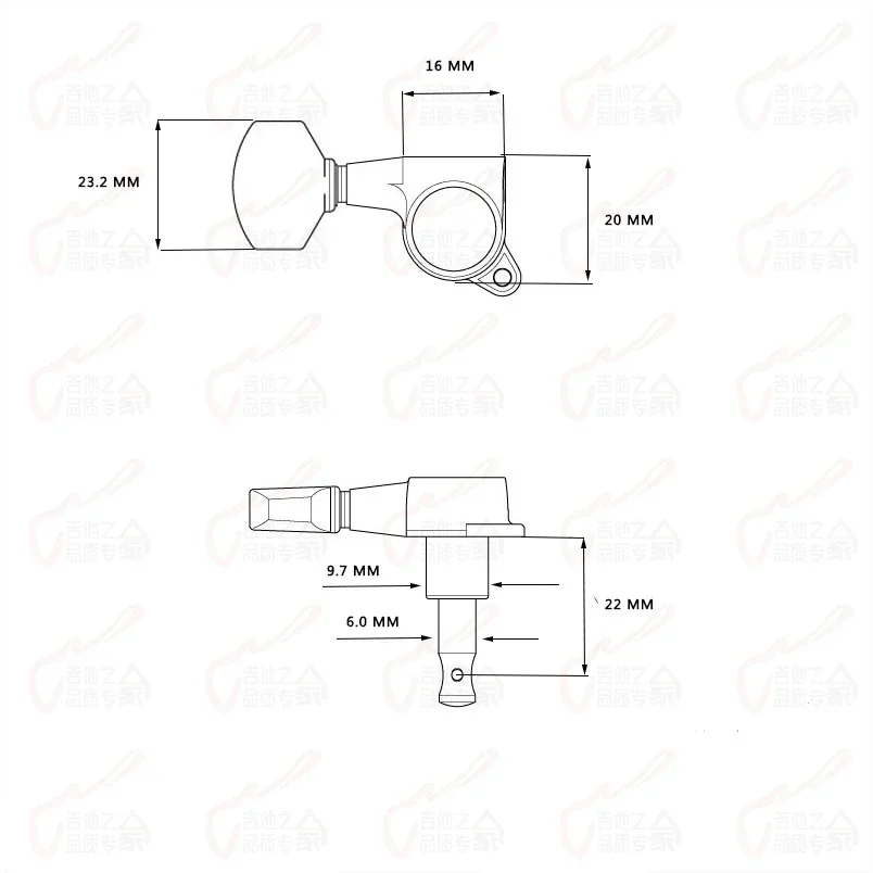 Chrome Guitar Tuning Set with Model 0751 6 Chrome Guitar Tuning Set with Model 0751 - Image 6