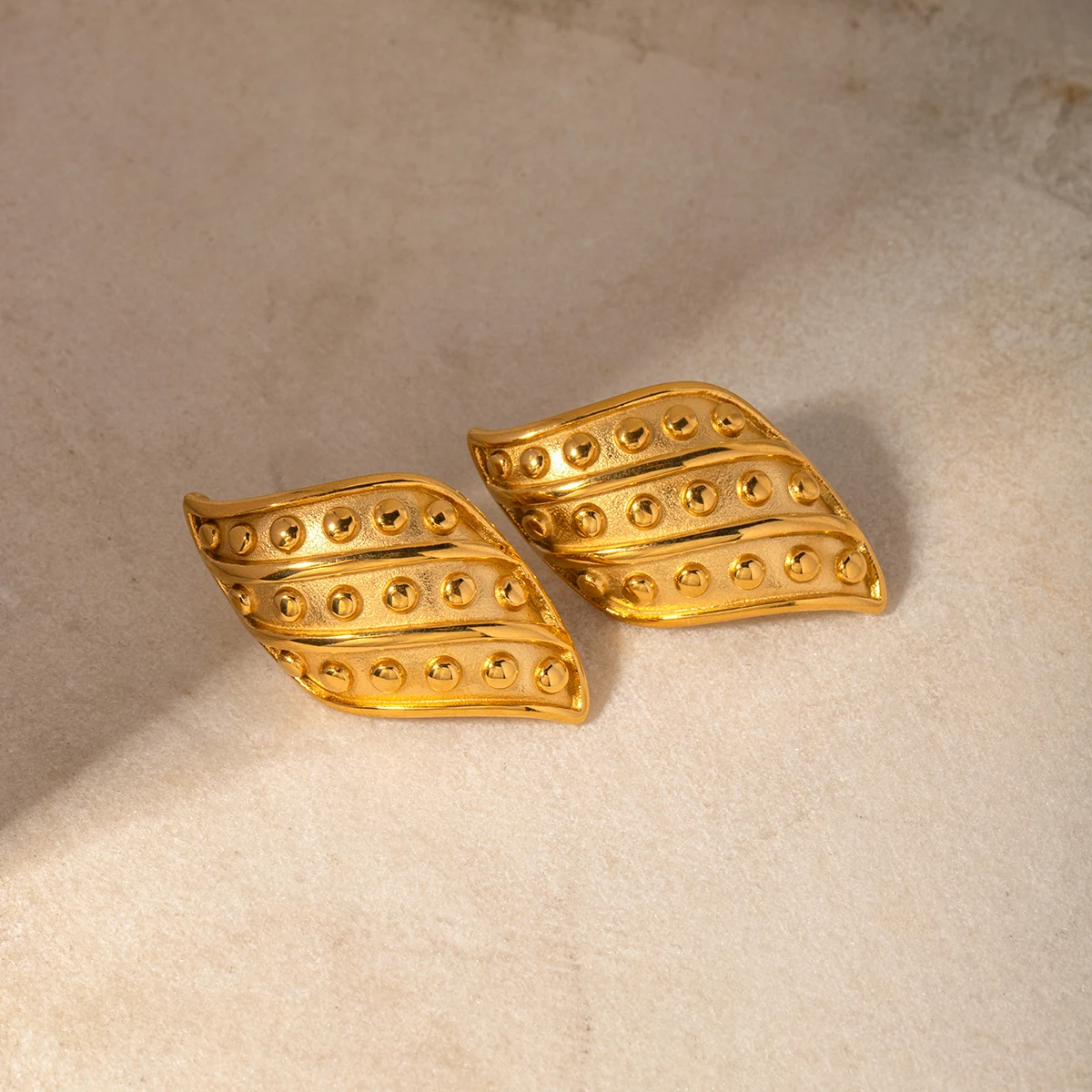 Stainless Steel Crescent Rivet Earrings 4 Stainless Steel Crescent Rivet Earrings - Image 4