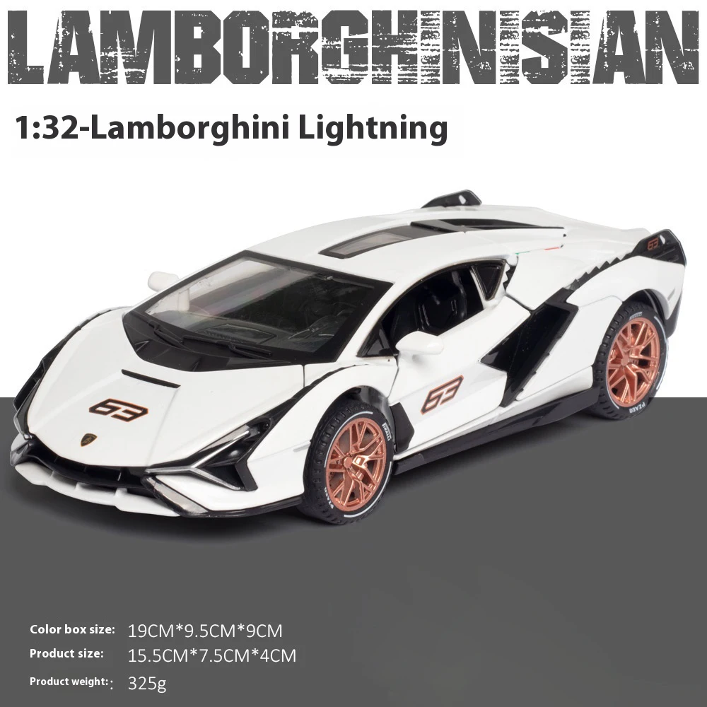 Green Lamborghini SIAN 1:32 Diecast Model 9 Green Lamborghini SIAN 1:32 Diecast Model - Image 9