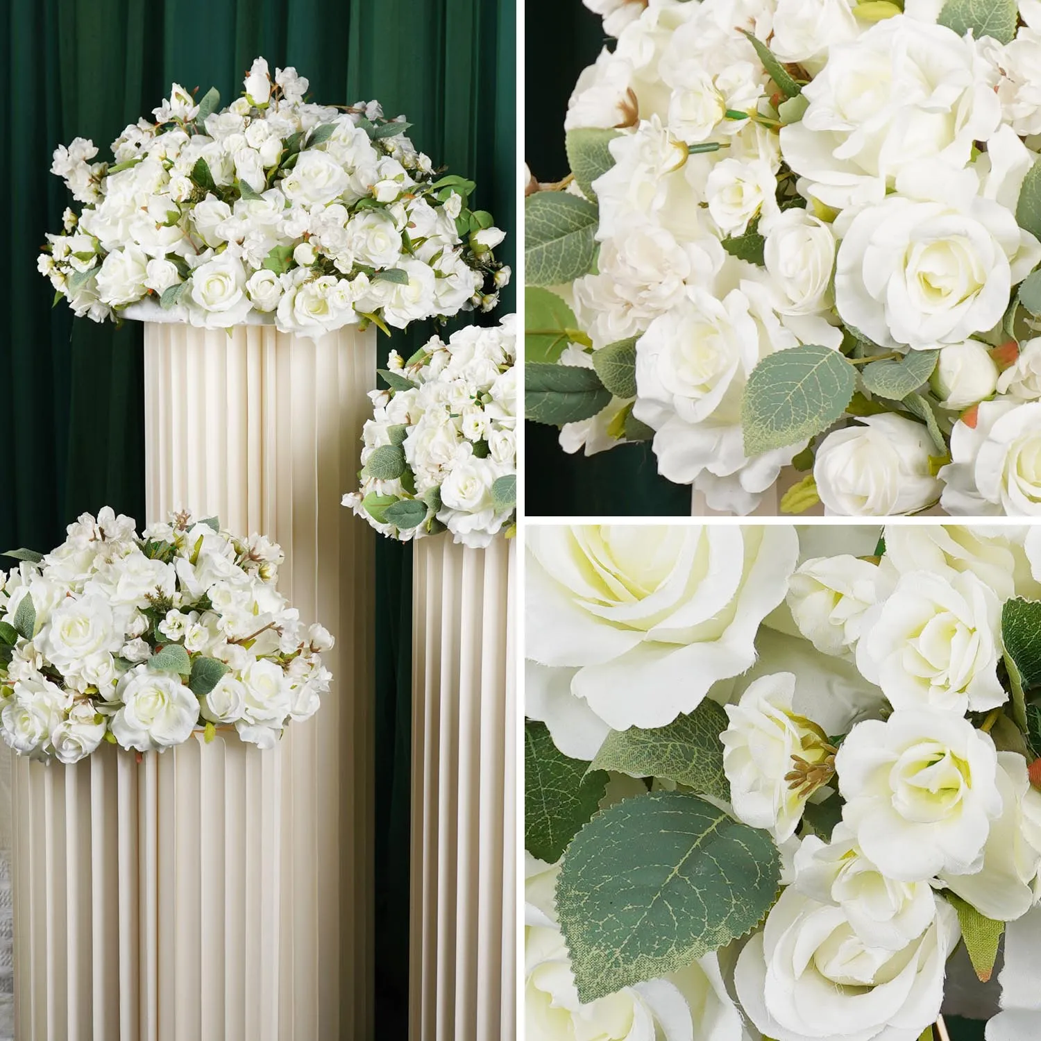 White Rose Artificial Flower Ball for Events 6 White Rose Artificial Flower Ball for Events - Image 6