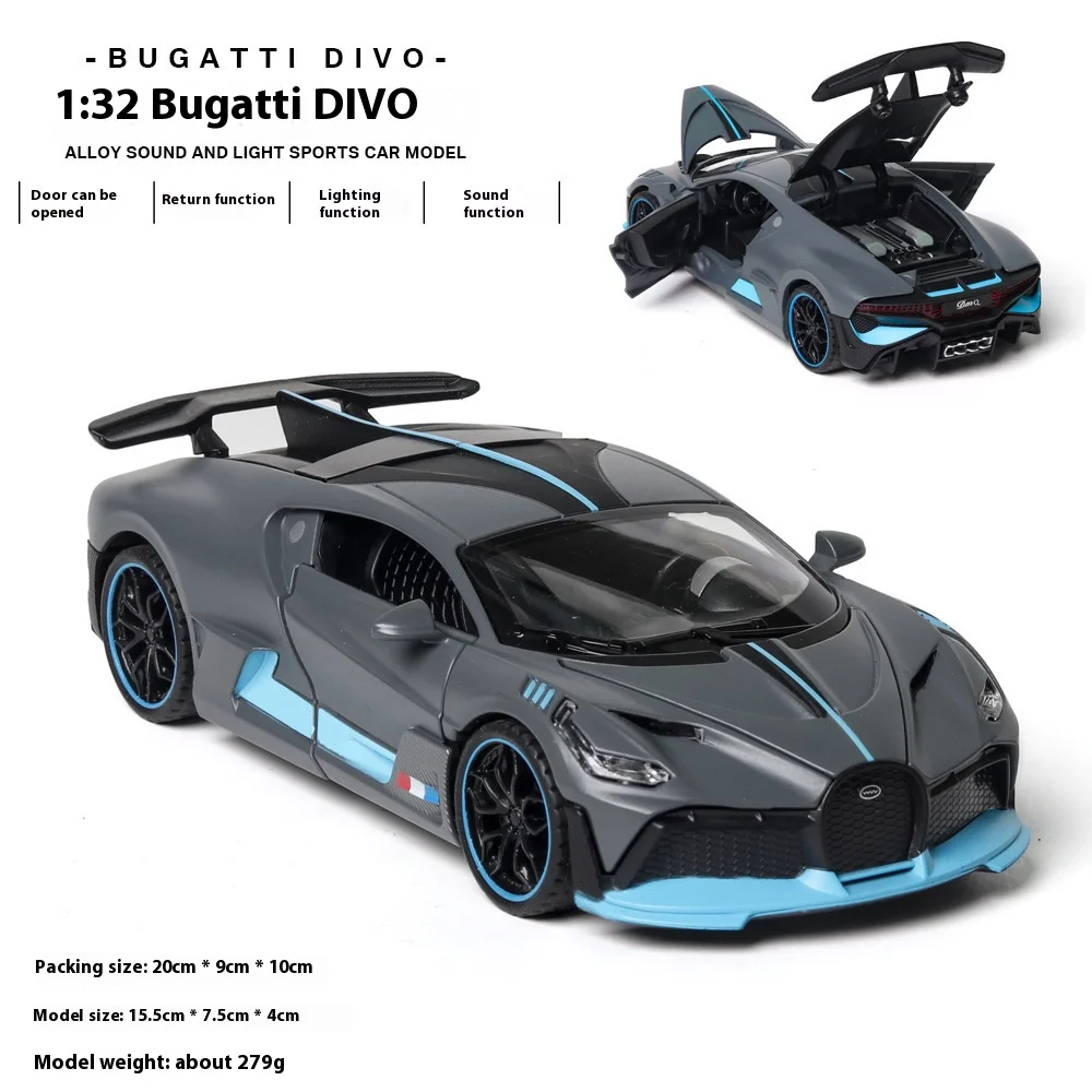 1:32 Bugatti Divo Diecast Model in Blue 7 1:32 Bugatti Divo Diecast Model in Blue - Image 7