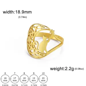 Celestial Cat Ring in 18k Gold Plating 18 Sb2bc05dc0bf148d3af25c4d54c99bf72m