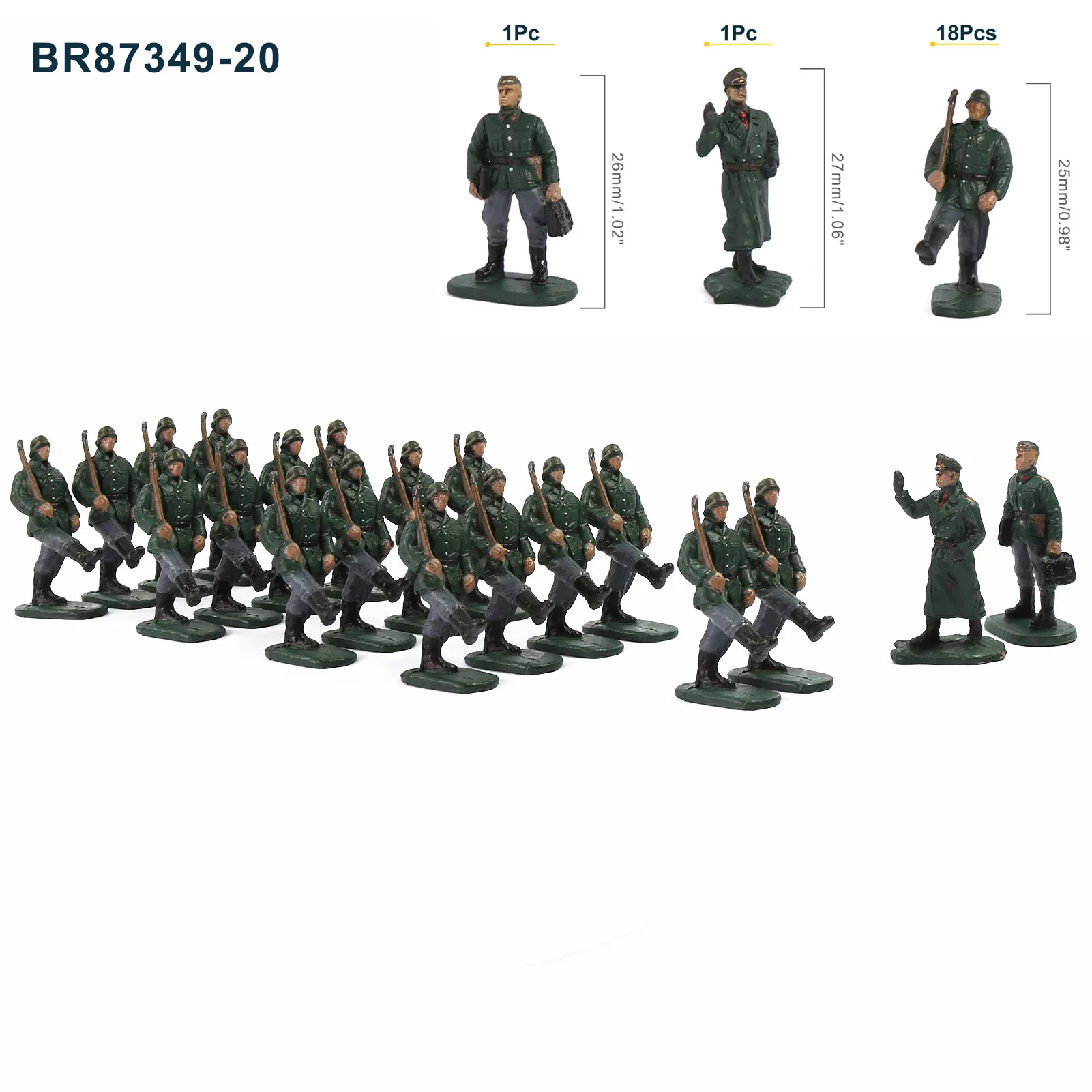 HO Scale 1:87 Military Figures Set with 20 Models 8 HO Scale 1:87 Military Figures Set with 20 Models - Image 8