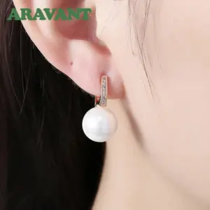 Elegant Pearl Drop Earrings in Gold, Silver, Rosé 10 Sb2eda65d6f27448fadb5aaa7e17fcad8T