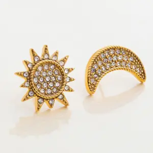 Celestial Moon Sun Stainless Steel Earrings Set 14 Sb300952f520c495fbf9b163ef97fd703W