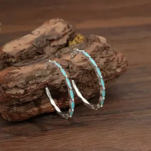 Vintage Bohemian Silver Hoop Earrings 10 Sb30868adfb624363ae37257e98bf2fd9q