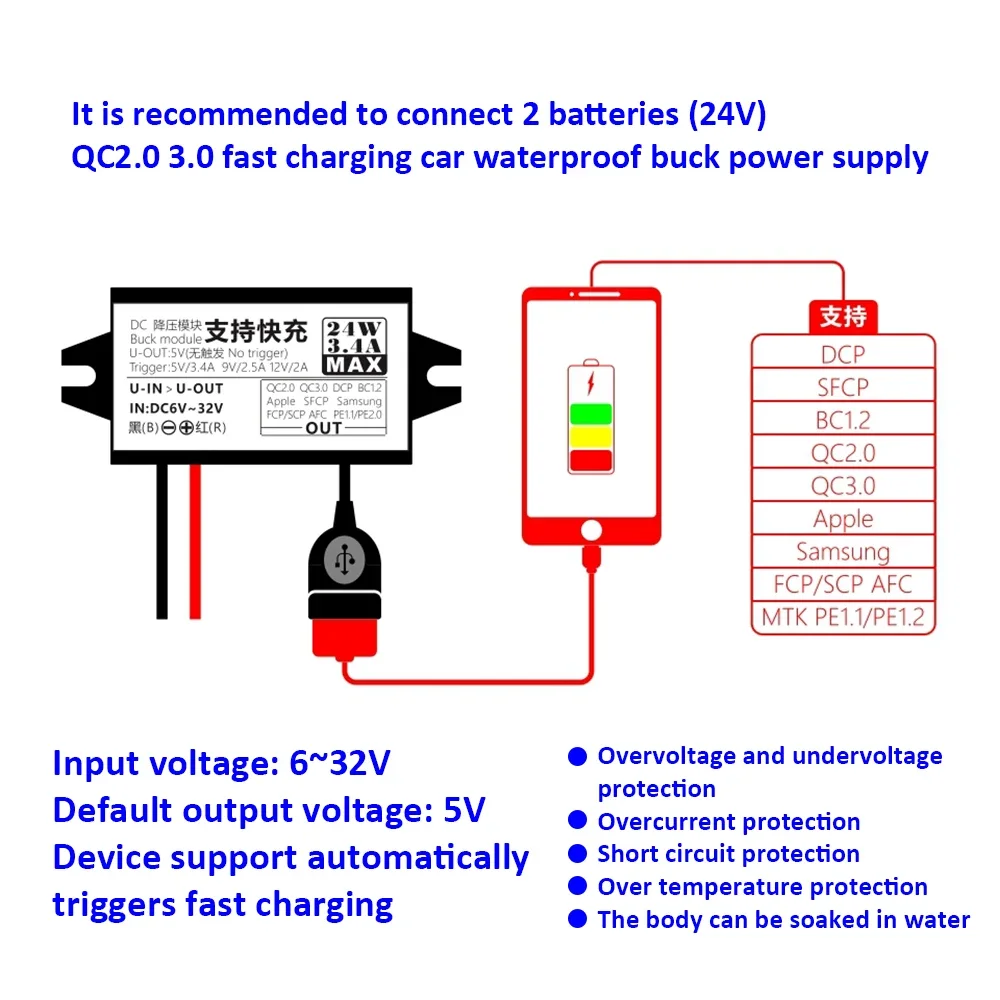 12V to 5V DC-DC Buck Converter with USB Ports 5 12V to 5V DC-DC Buck Converter with USB Ports - Image 5