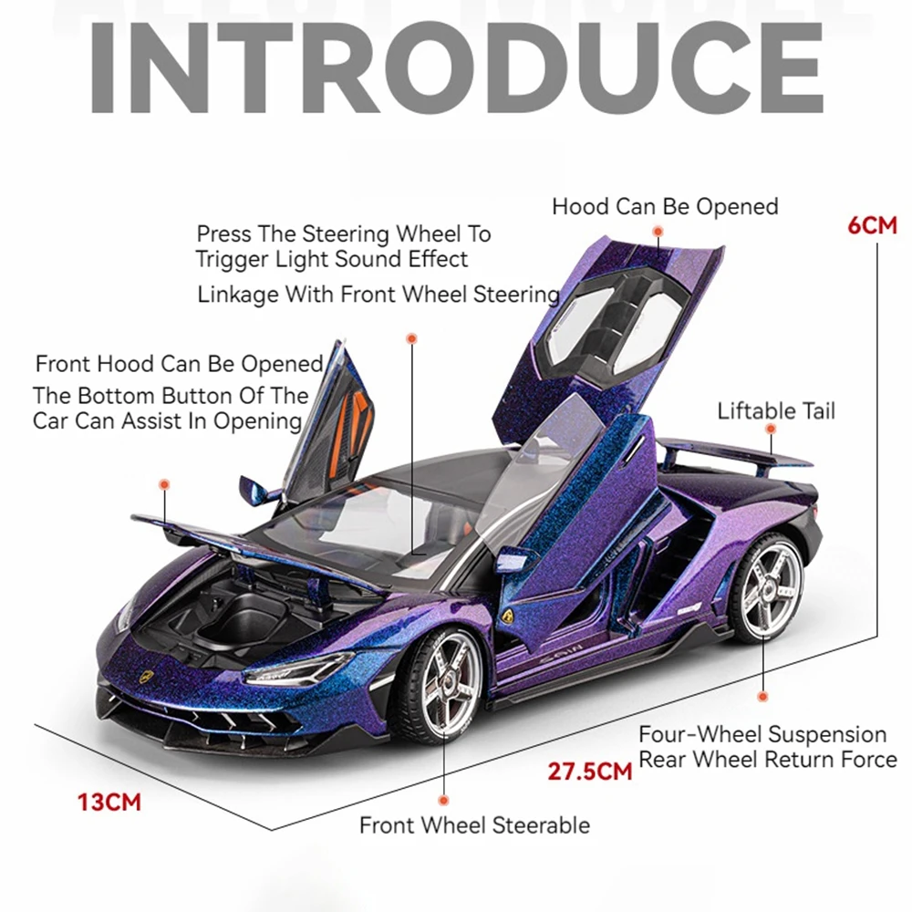 Vibrant 1:18 Scale Lamborghini Sports Car Model 3 Vibrant 1:18 Scale Lamborghini Sports Car Model - Image 3