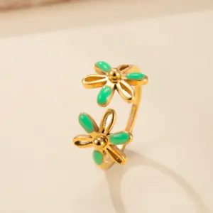 Colorful Floral Enamel Stainless Steel Ring 14 Sb33493e49e5f4981b2ebc9ccb361cd9dE