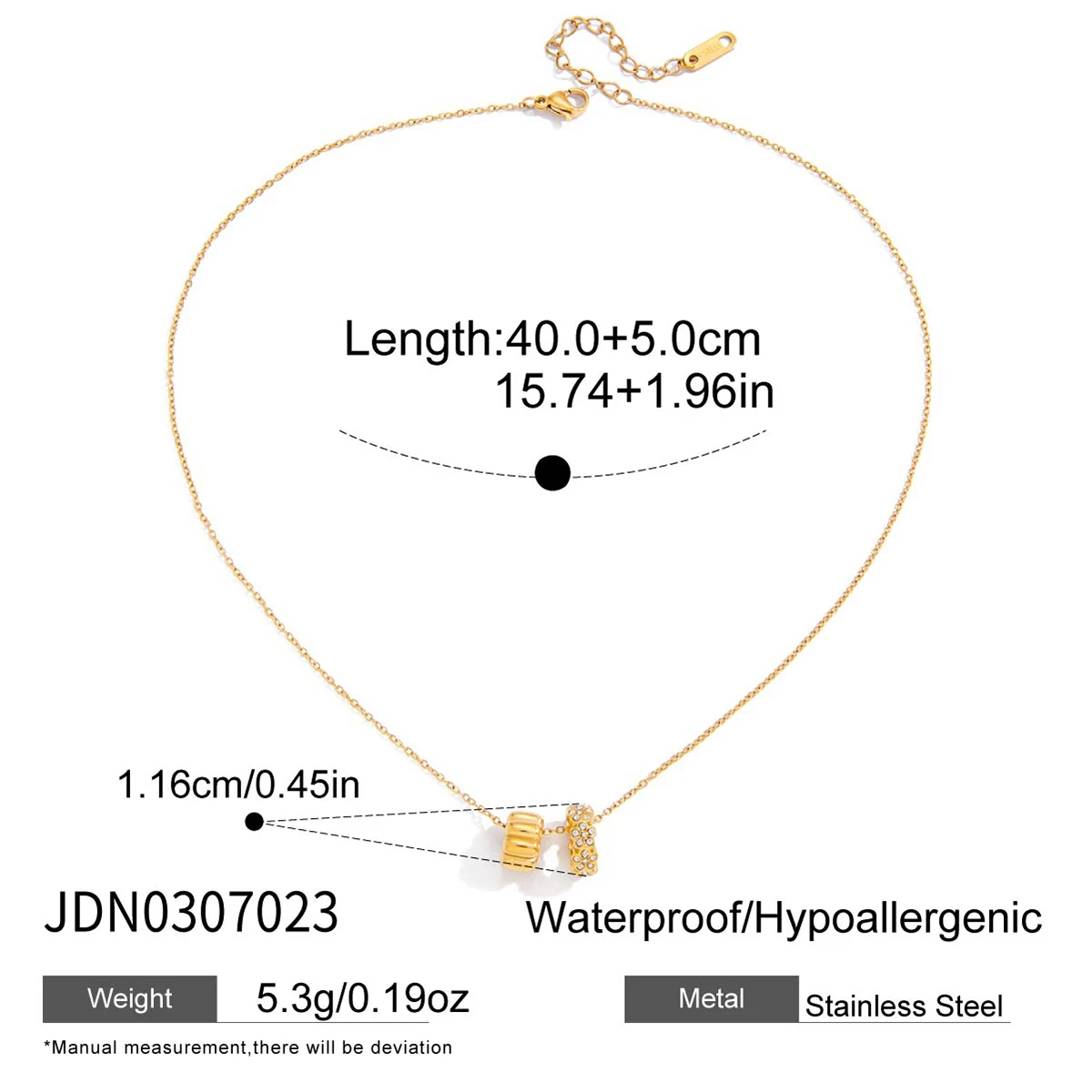 Stainless Steel Gold Pendant Necklace JDN0307023 7 Stainless Steel Gold Pendant Necklace JDN0307023 - Image 7