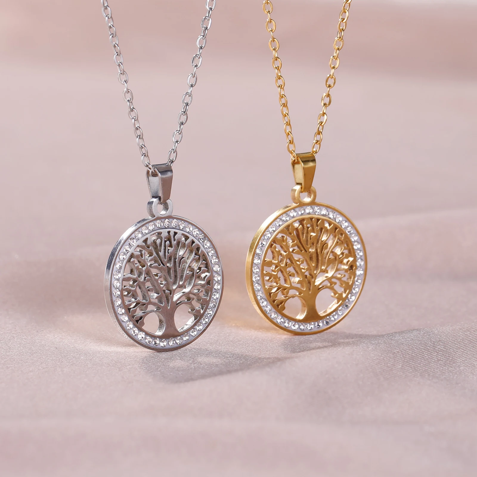 Stainless Steel Tree of Life Necklace for Women 2 Stainless Steel Tree of Life Necklace for Women - Image 2
