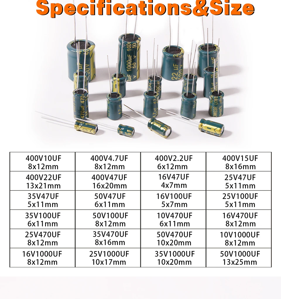 High-Frequency Electrolytic Capacitor Set (150 pcs) 2 High-Frequency Electrolytic Capacitor Set (150 pcs) - Image 2