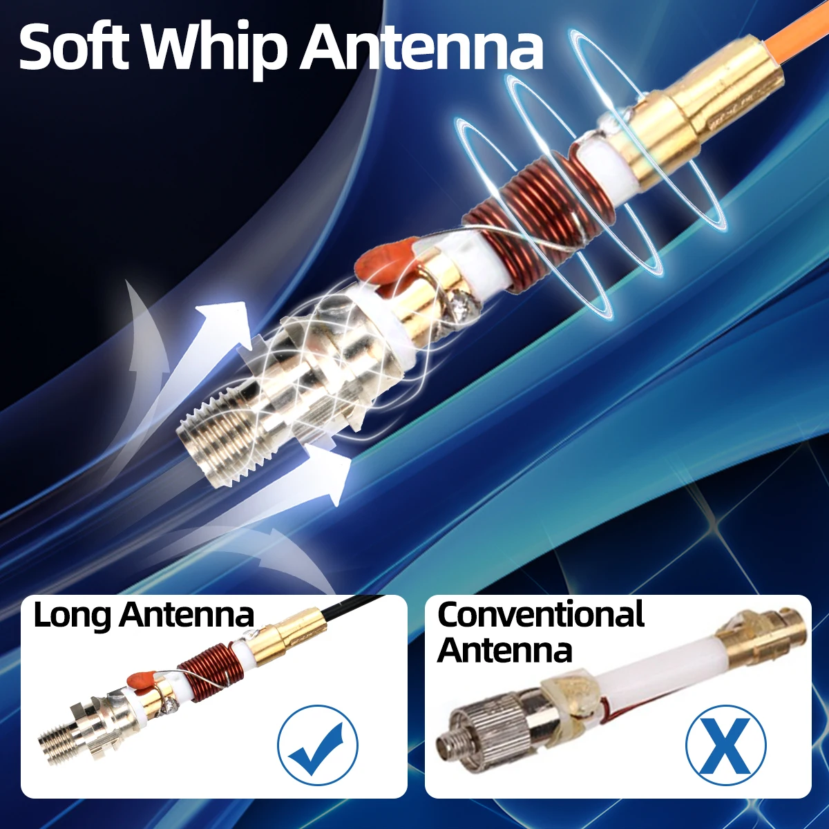 Vibrant Orange Dual-Band Ham Radio Antenna 2 Vibrant Orange Dual-Band Ham Radio Antenna - Image 2
