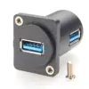 Durable Black USB 3.0 Panel Mount Adapter