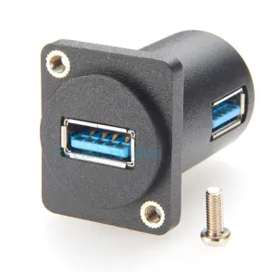 Durable Black USB 3.0 Panel Mount Adapter