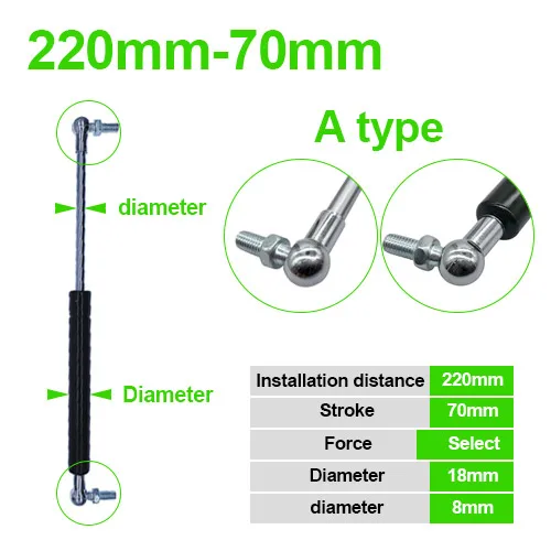 18x8 Model Gas Spring with 50N-500N Force 9 18x8 Model Gas Spring with 50N-500N Force - Image 9