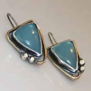 Vintage Green Triangle Earrings for Women 5 Sb415a92af9c446c0955d9d345c22da76s