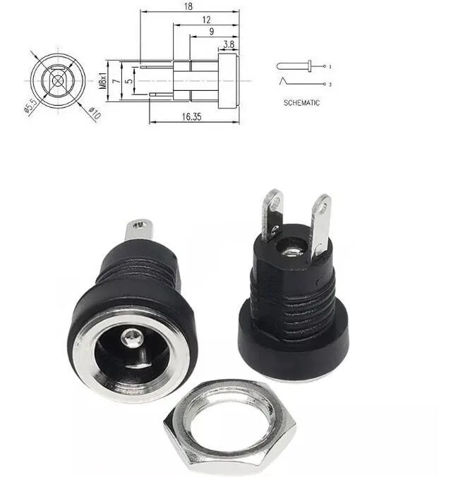 DC Power Jack Socket 5.5x2.1/2.5mm for Projects 5 DC Power Jack Socket 5.5x2.1/2.5mm for Projects - Image 5