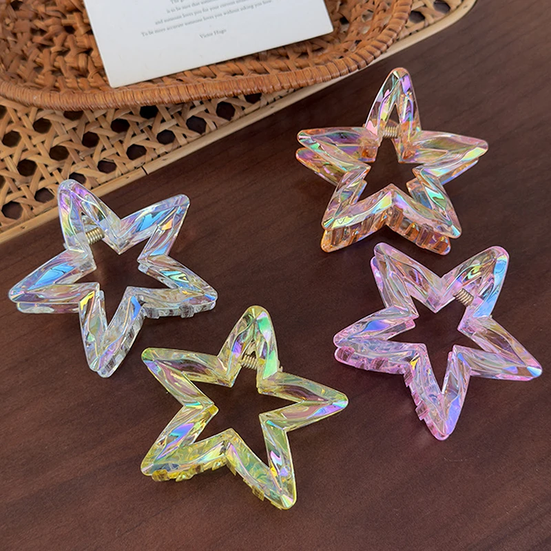 Colorful Acrylic Hollow-Out Star Hair Claw 5 Colorful Acrylic Hollow-Out Star Hair Claw - Image 5
