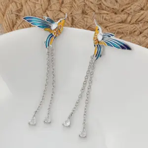 Elegant Silver Copper Hummingbird Earrings 10 Sb447e4857c0d49bcbaf7cd2460cd853dR