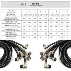 GX16 Bend Female Connector 2-9 Pin, M16 Aviation 8 Sb44eff8683604627951d4dc64badef05X