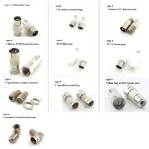 RF Coaxial Adapter Set for TV and CCTV 11 Sb450902448a843338dea24f2d8b9f386g