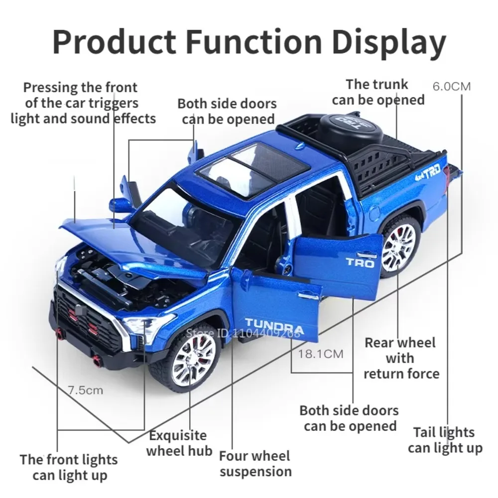 Red Diecast Toyota Pickup Truck Model 1:32 Scale 2 Red Diecast Toyota Pickup Truck Model 1:32 Scale - Image 2
