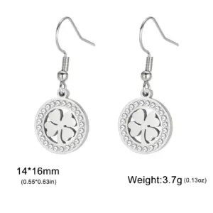 Stainless Steel Four-Leaf Clover Earrings 13 Sb5185aa824544847bc5639cb5790e4f7J